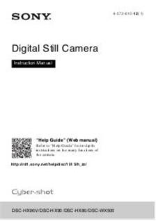 Sony Cyber-shot HX90 manual. Camera Instructions.